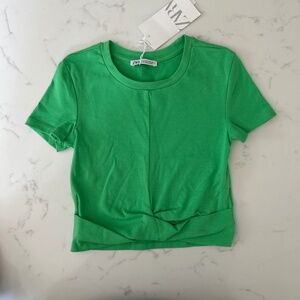 Zara knotted short sleeve tee shirt